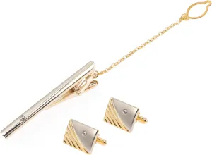 1 Set Men's Cufflink Tie Clip Set Business Shirt Accessory Crystal Cufflinks for Men