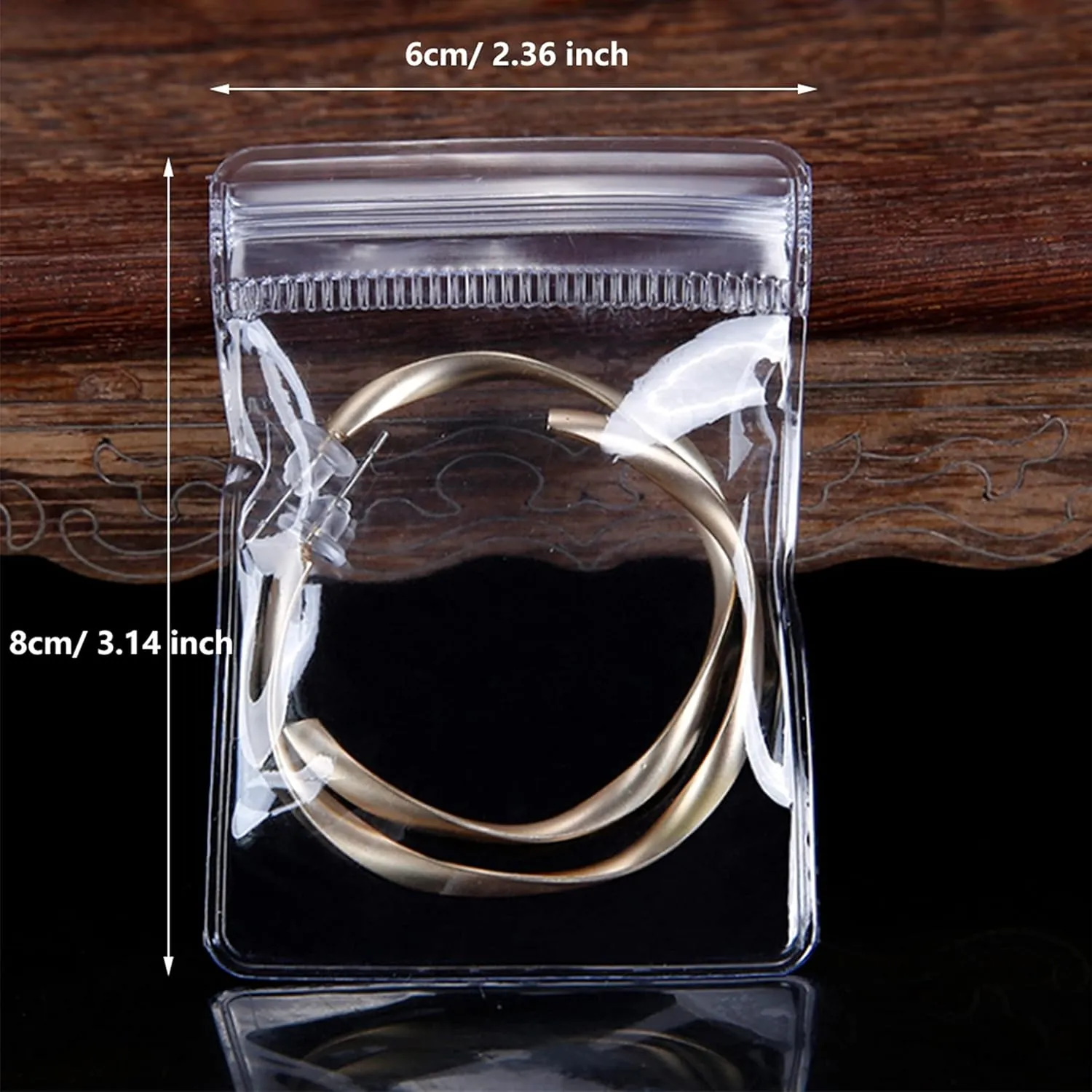 100 Pack PVC Clear Jewelry Anti Oxidation Zipper Bag Antitarnish Plastic Bags for Packaging Jewelry Rings Earrings Transparent Poly Pouch (Light Blue, 2.363.14inch)