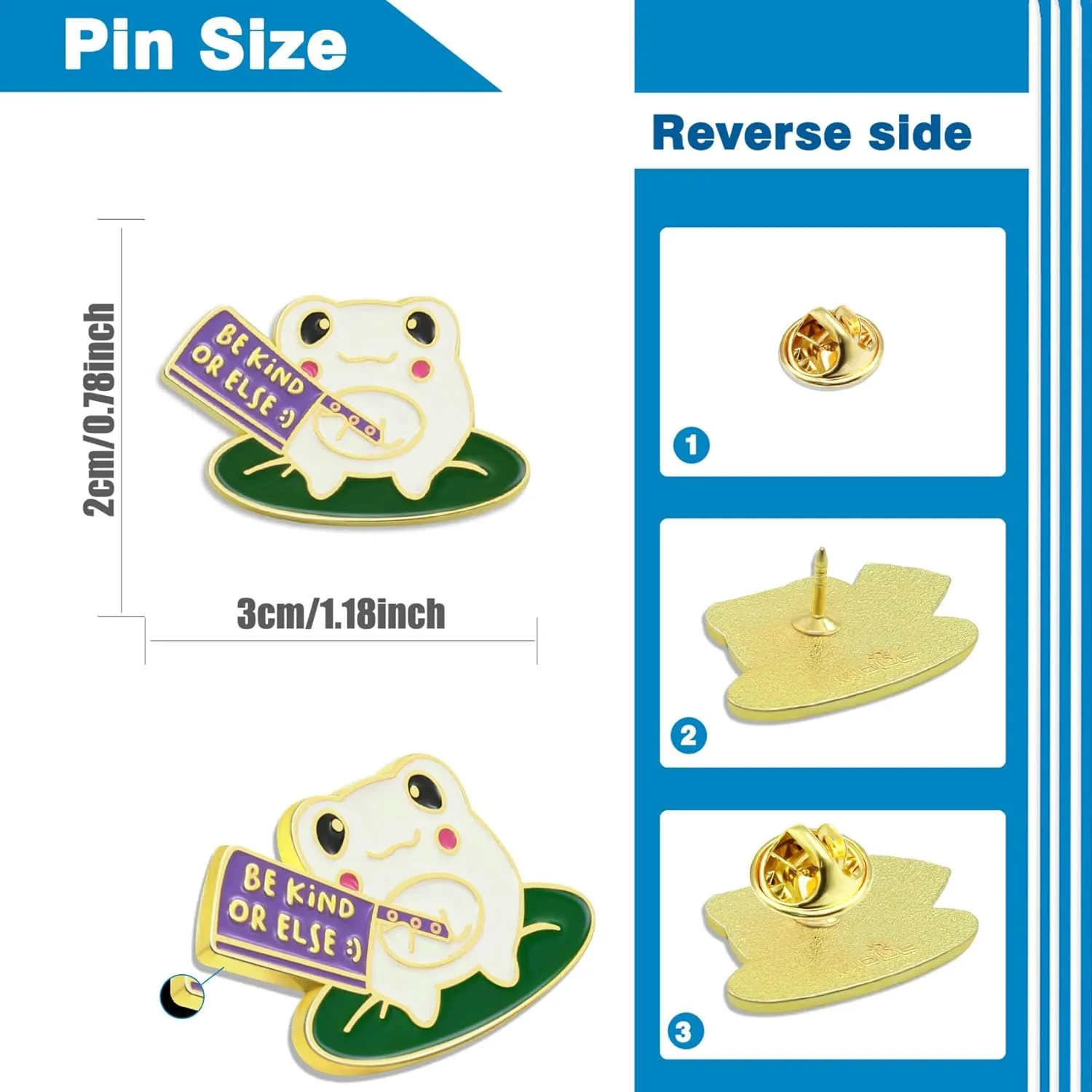 10/20/50/100Pcs Be Kind Or Else Frog With Knife Enamel Pins Bluk -Funny Novelty Lapel Pins Badge Brooch Souvenir For Clothing Backpack Bags
