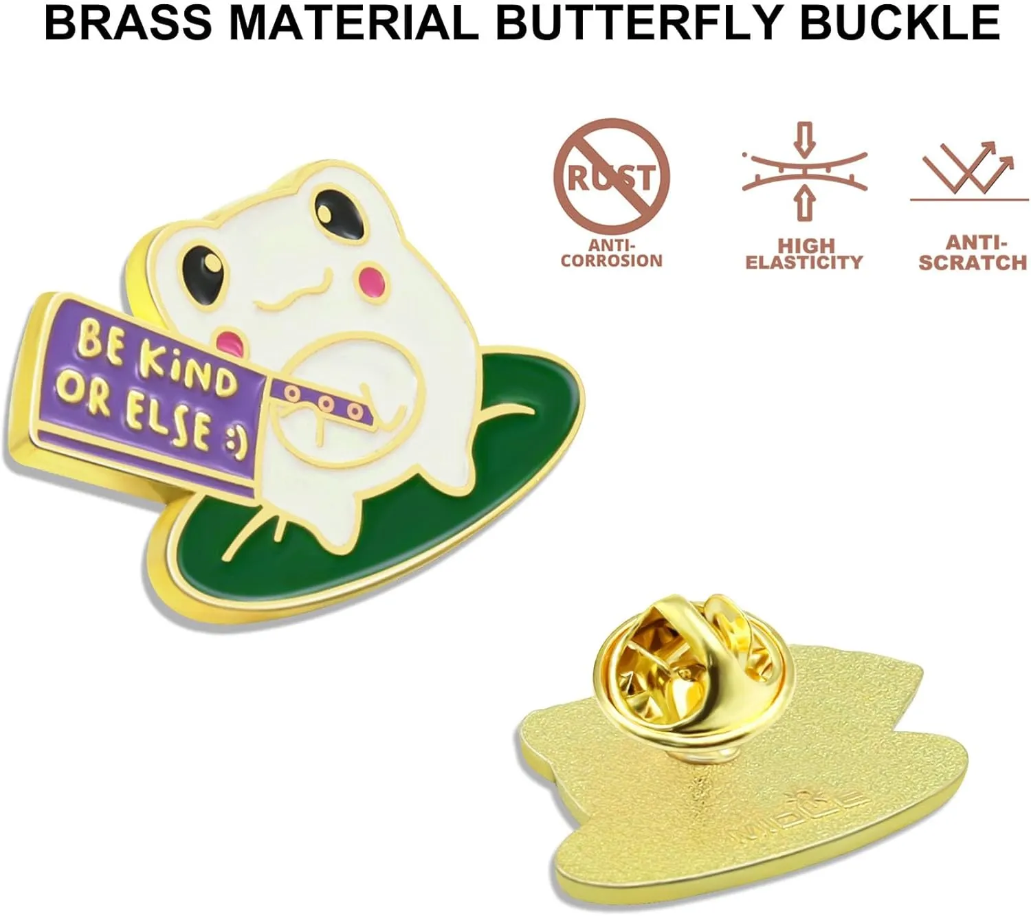 10/20/50/100Pcs Be Kind Or Else Frog With Knife Enamel Pins Bluk -Funny Novelty Lapel Pins Badge Brooch Souvenir For Clothing Backpack Bags