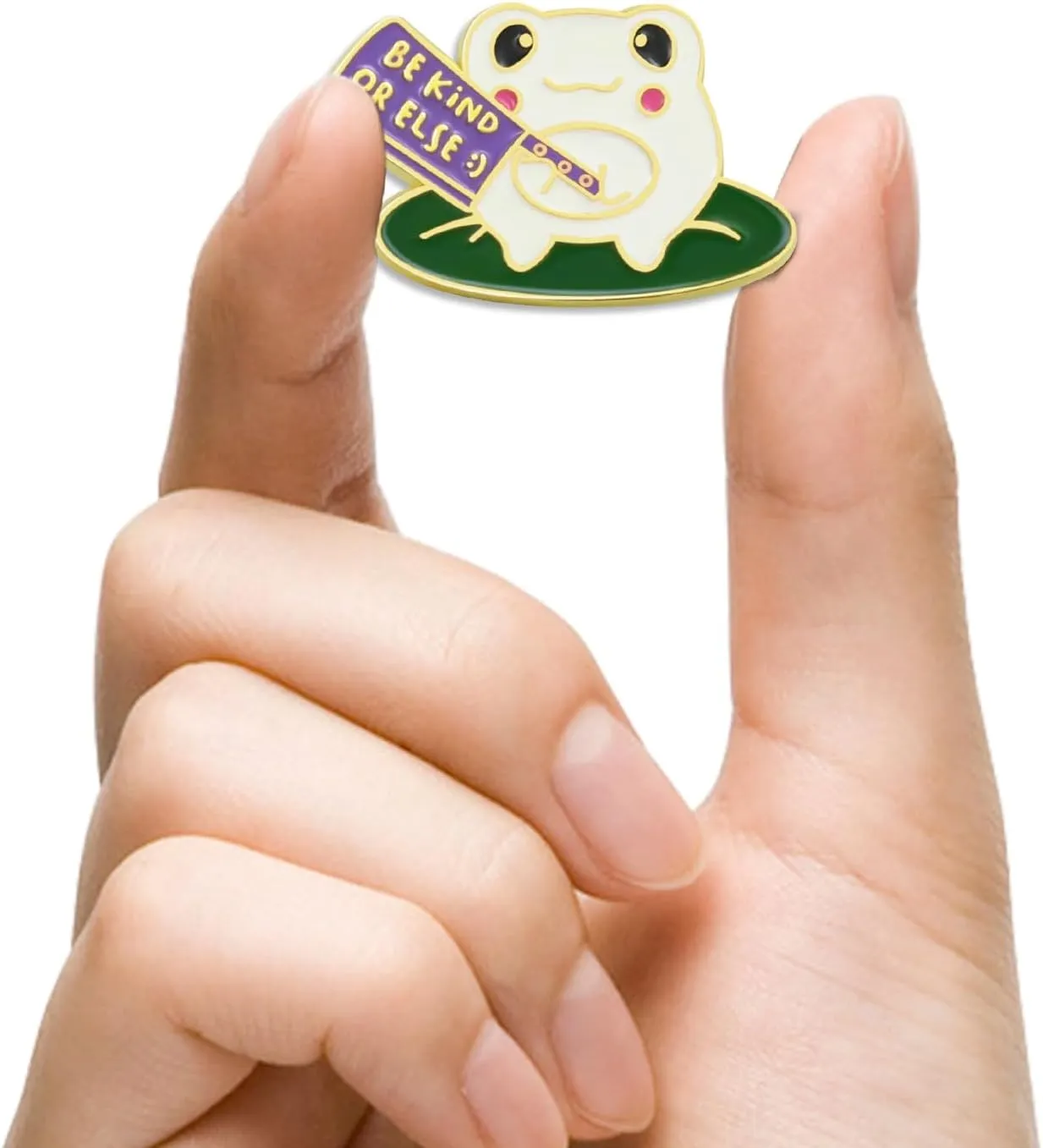 10/20/50/100Pcs Be Kind Or Else Frog With Knife Enamel Pins Bluk -Funny Novelty Lapel Pins Badge Brooch Souvenir For Clothing Backpack Bags
