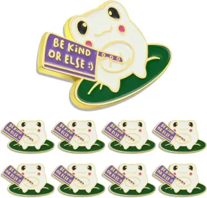 10/20/50/100Pcs Be Kind Or Else Frog With Knife Enamel Pins Bluk -Funny Novelty Lapel Pins Badge Brooch Souvenir For Clothing Backpack Bags