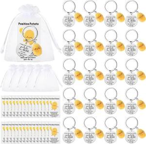 12 Sets Positive Keychain Emotional Support Gift Employee Appreciation Gift for Coworker Team Staff