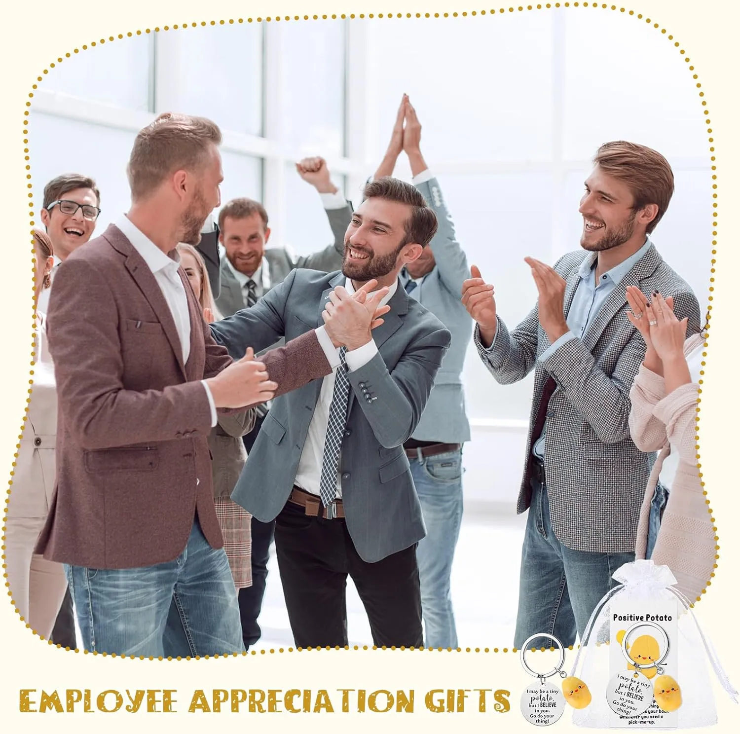 12 Sets Positive Keychain Emotional Support Gift Employee Appreciation Gift for Coworker Team Staff