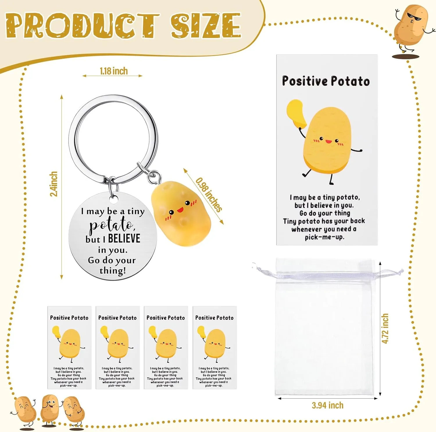 12 Sets Positive Keychain Emotional Support Gift Employee Appreciation Gift for Coworker Team Staff