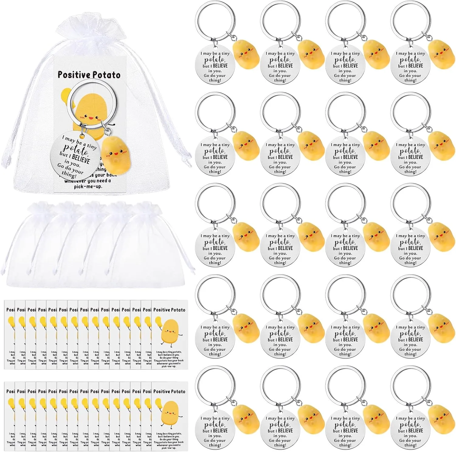 12 Sets Positive Keychain Emotional Support Gift Employee Appreciation Gift for Coworker Team Staff