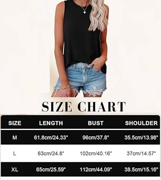 1/3 Pack Womens Fashion Tank Tops Crewneck Loose Fit Basic Casual Going Out Workout 2025 Trendy Sleeveless Shirts