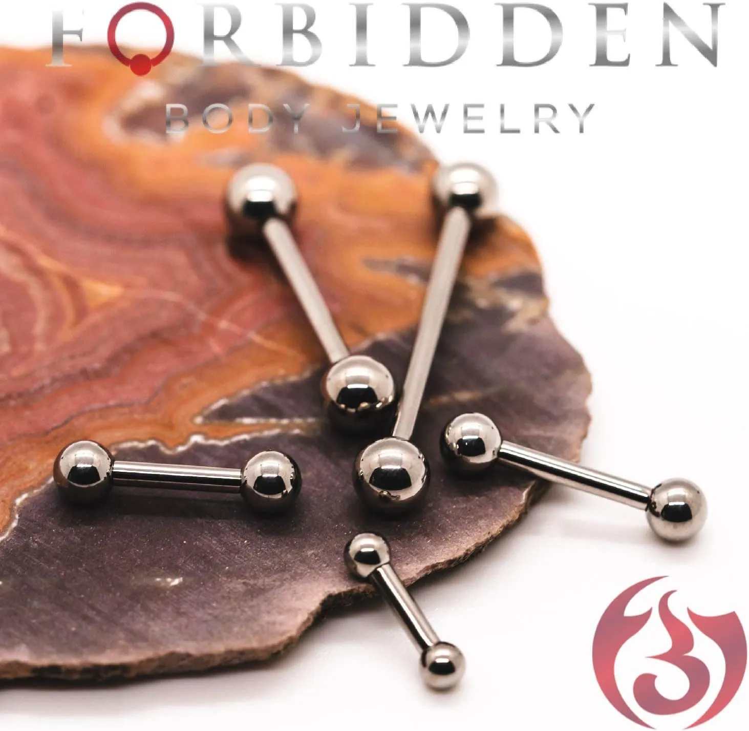 14g-16g Internally Threaded Titanium Straight Barbell Body Piercing Jewelry (Sold Individually)