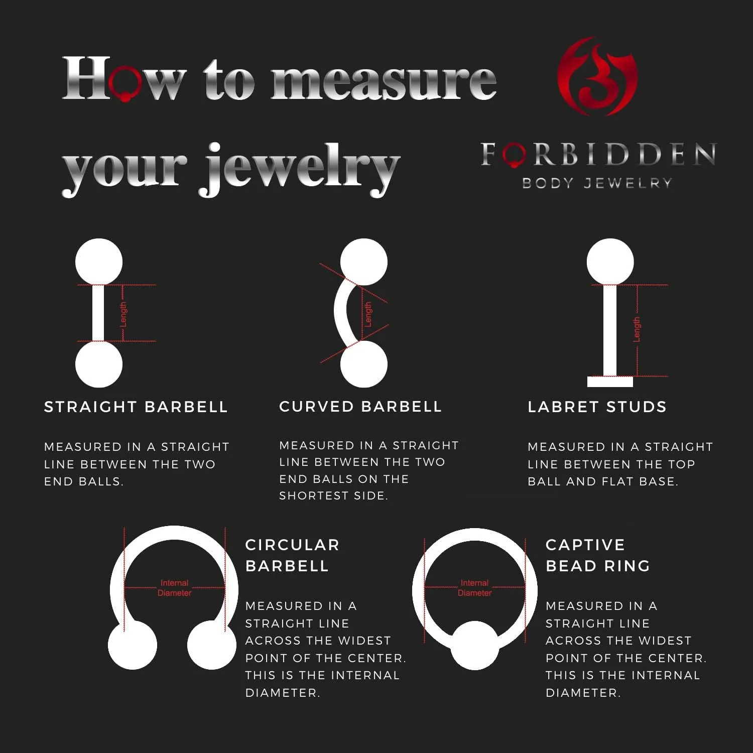 14g-16g Internally Threaded Titanium Straight Barbell Body Piercing Jewelry (Sold Individually)