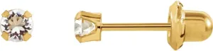 14k Yellow Gold Imitation Sapphire Inverness Piercing Earrings