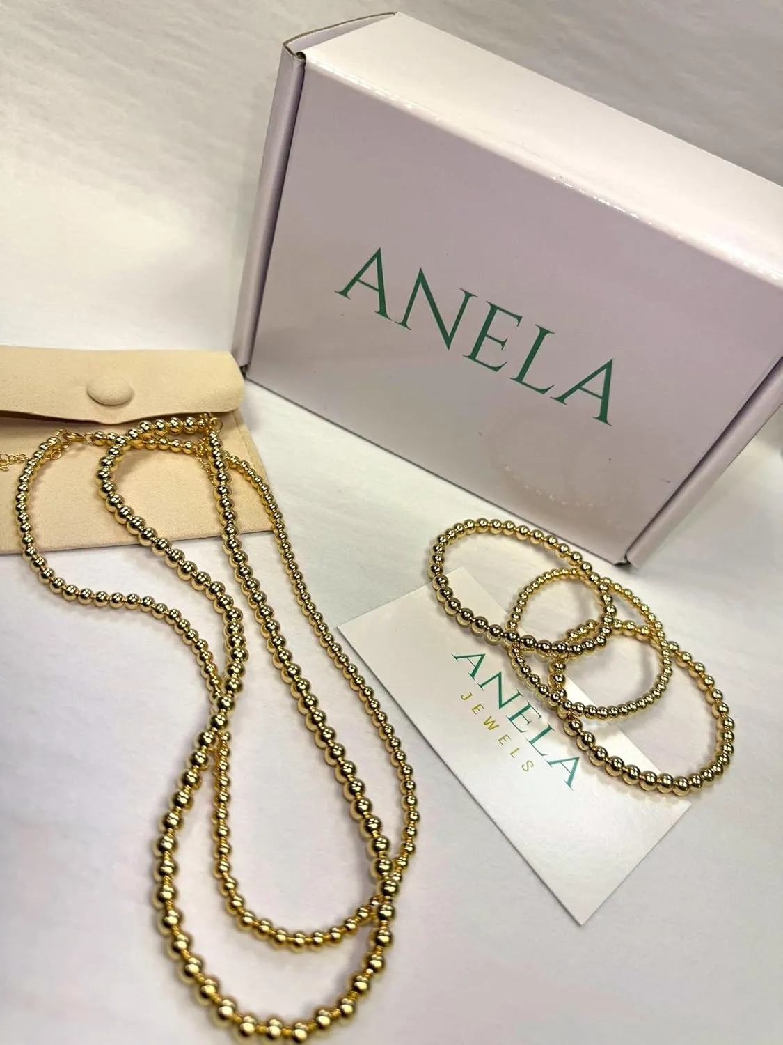 14kt Gold Filled Bracelet, 4mm Beads, Stretch and Stackable, Hand Made in USA