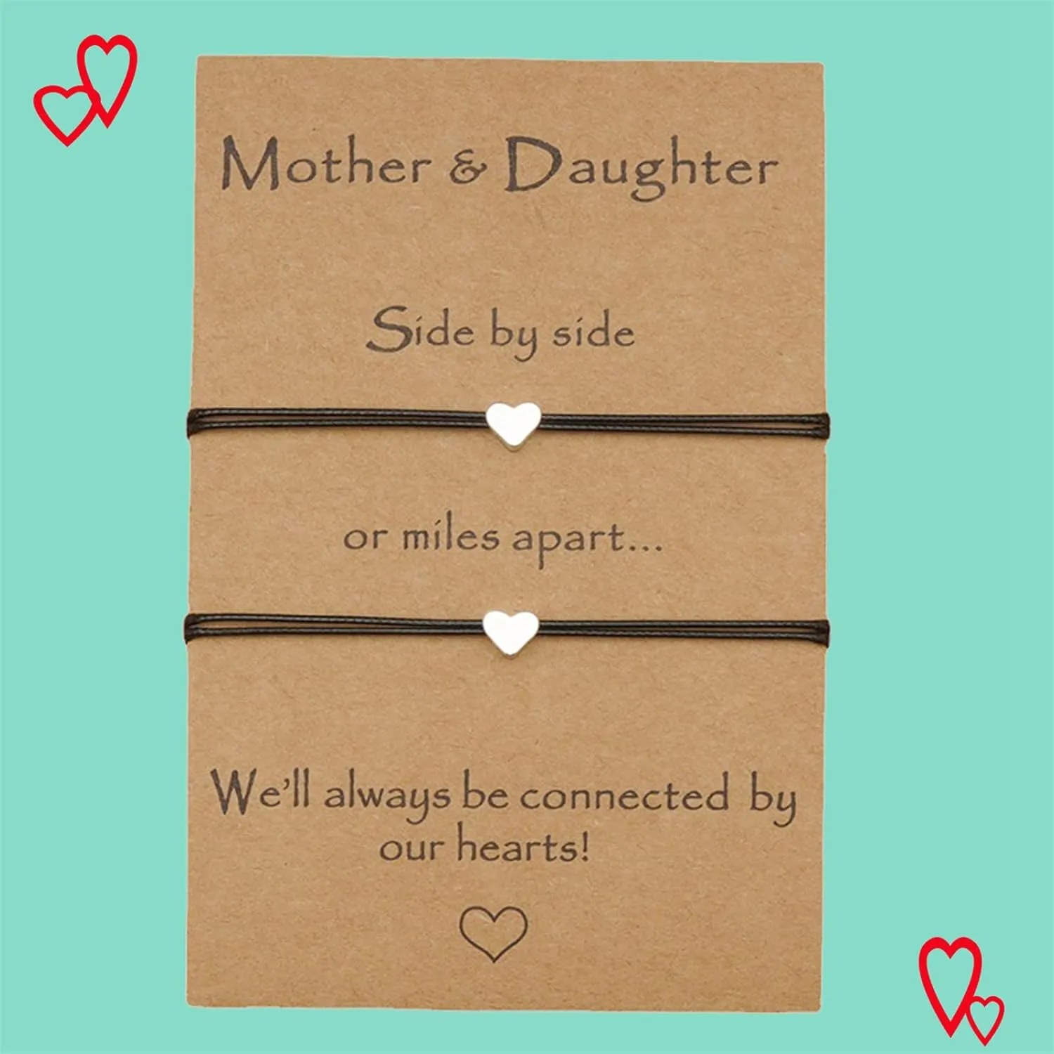 2-3Pcs Stainless Steel Butterfly Bracelet Set Handmade Adjustable Braide Rope Love Heart Hollow Out Animal Insect Bracelet for Mom Daughter Mother Birthday Christmas Jewelry Gift