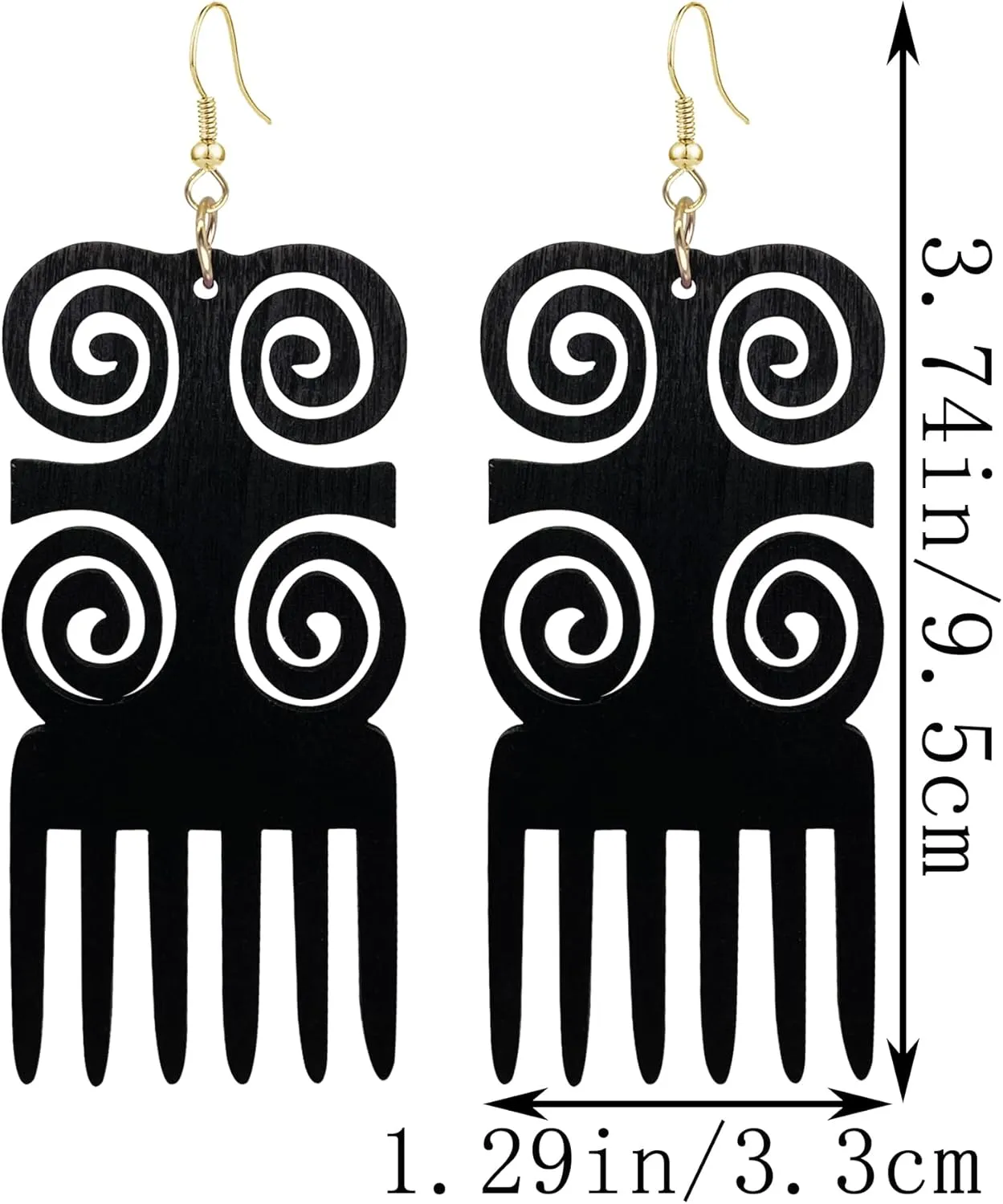 2 Pairs Boho Wooden Dangle Earrings for Women Lightweight Ethnic Style Drop Earrings for Women Jewelry