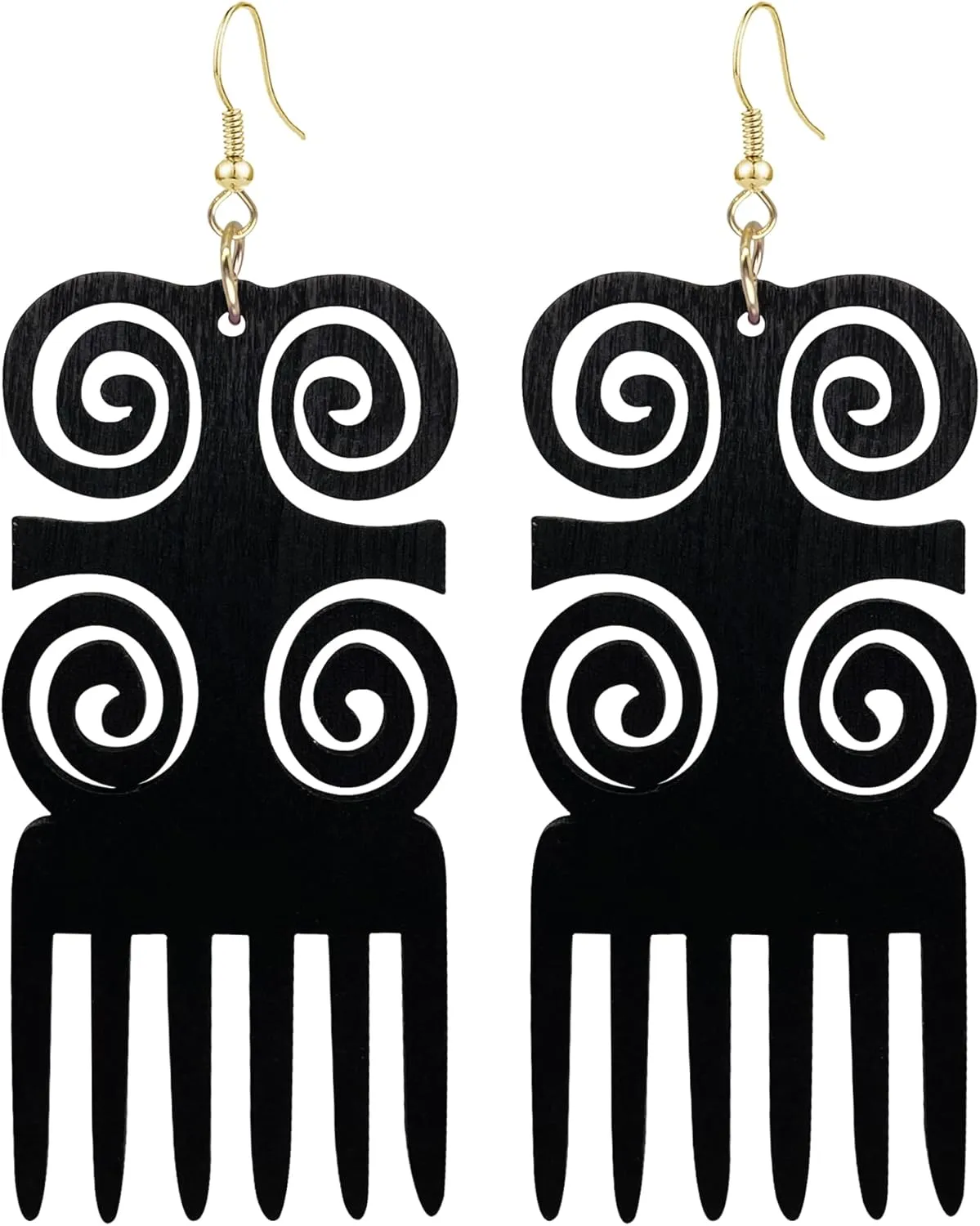 2 Pairs Boho Wooden Dangle Earrings for Women Lightweight Ethnic Style Drop Earrings for Women Jewelry