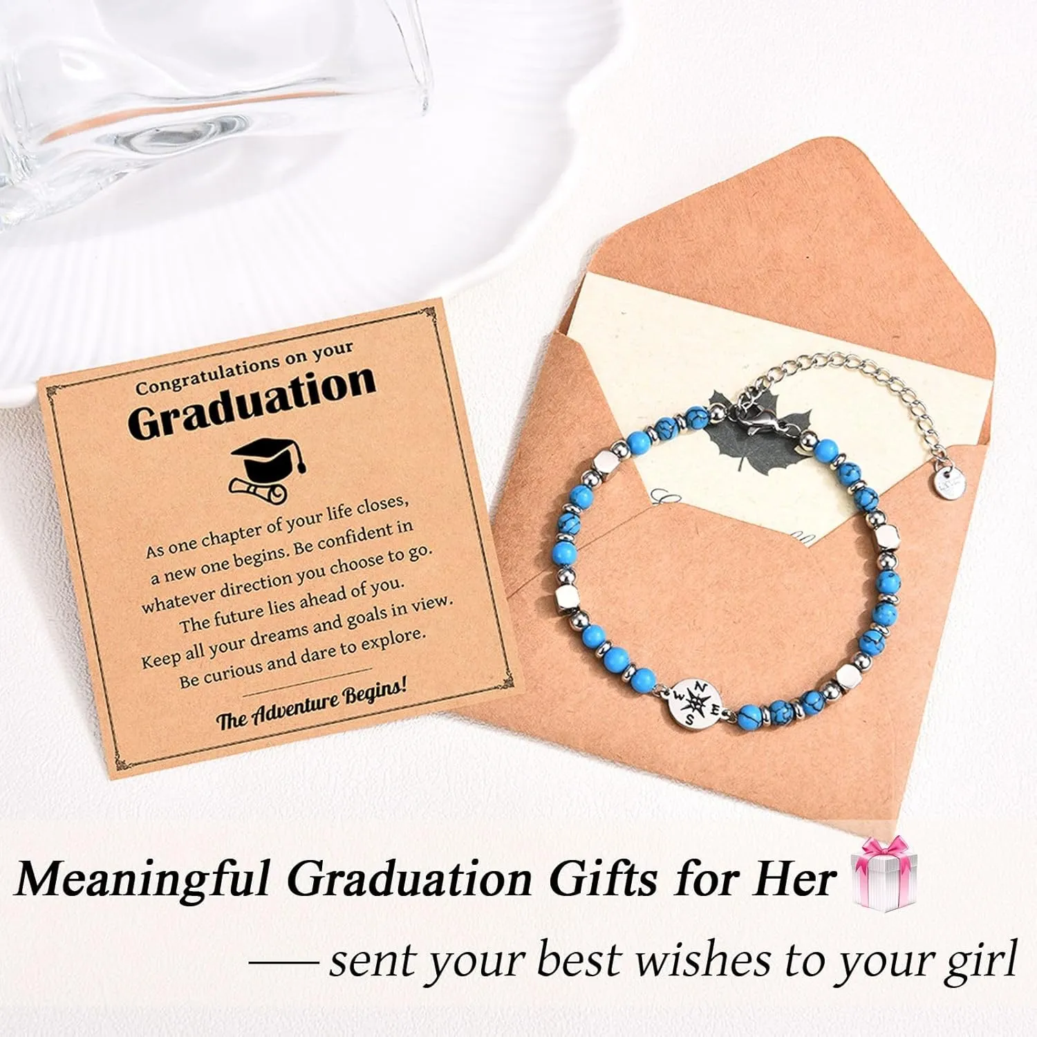 2025 Graduation Gifts for Her, Compass Bracelet for Girls Women, Inspirational High School College Class of 2025 Graduation Gifts