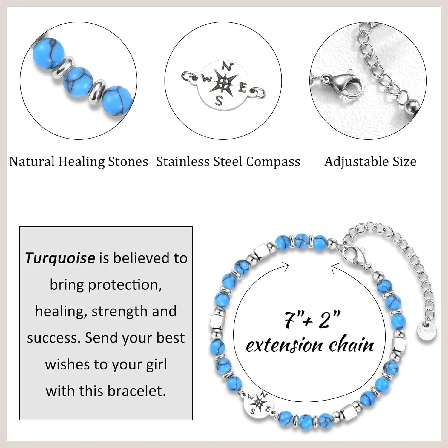 2025 Graduation Gifts for Her, Compass Bracelet for Girls Women, Inspirational High School College Class of 2025 Graduation Gifts