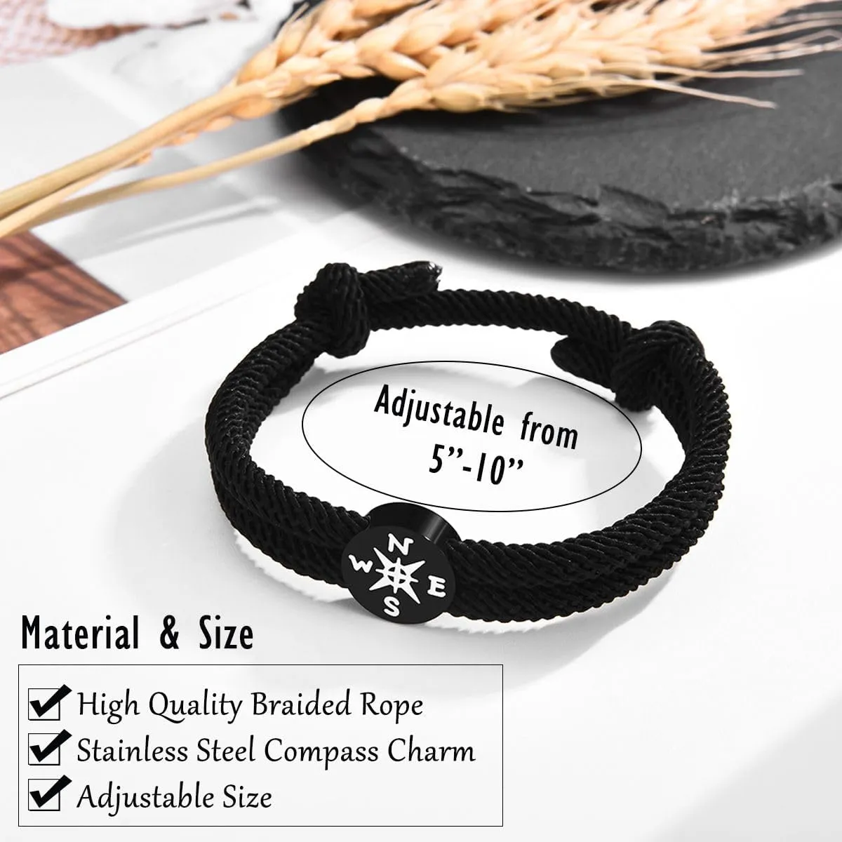 2025 Graduation Gifts for Him Men Boys, High School 5th 6th 8th Grade Kindergarten Preschool College Masters Degree Graduation Gifts Compass Bracelet for Grandson Son Nephew Friends