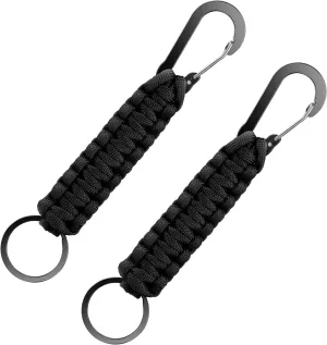 2Pcs Paracord Keychain for Men Women, Military Braided Key Chain with Clip Heavy Duty Key Lanyard Accessories for Backpack