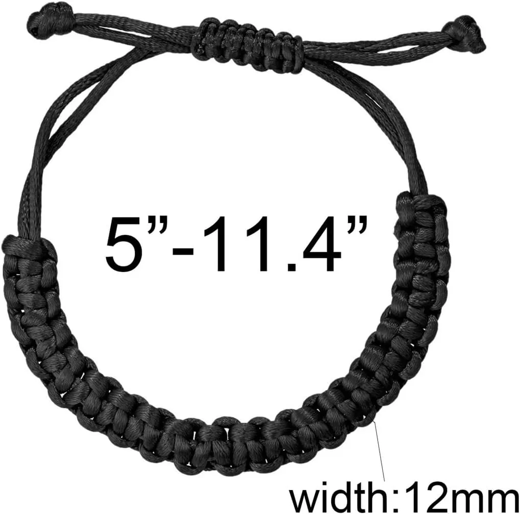 2PCS String Bracelets for Women Men Handmade Red Black Buddhist Tibetan Woven Rope Bracelet for Protection and Luck Friendship Bracelet