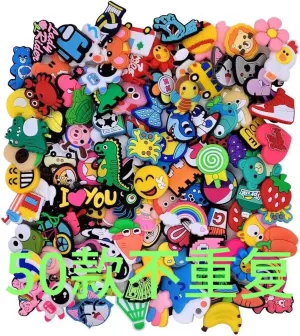 30,50,100 pcs Random Shoe Charms Different Shoe Charms Decoration pack for Kids Boys Girls Women Men Clog Accessories Party Favorfor Shoe & Bracelet Wristband Party Gifts