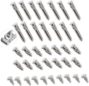 38 Pack Rachet Belt Pin Replacement Screw Side Rivet Fix Plug Nail Pins for Leather Belts Sliding Automatic Buckle Repair Parts Hardware Components