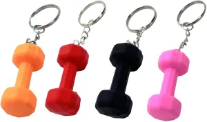 4 pieces Dumbbell Keychain, Creative Dumbbell Key Ring Pendant, Couple Keychain Backpack Pendant, Car Wallet Sports Gym Pendant, Novelty Dumbbell Shape KeyChains