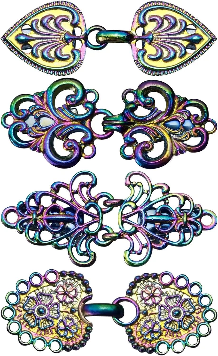 4 Pieces Vintage Sweater Clips, Sweater Clips for Cardigans to Hold Sweater Together, Shawl Collar Clasp Dress Shirt Brooch Clip&Dress Clips Back Cinch