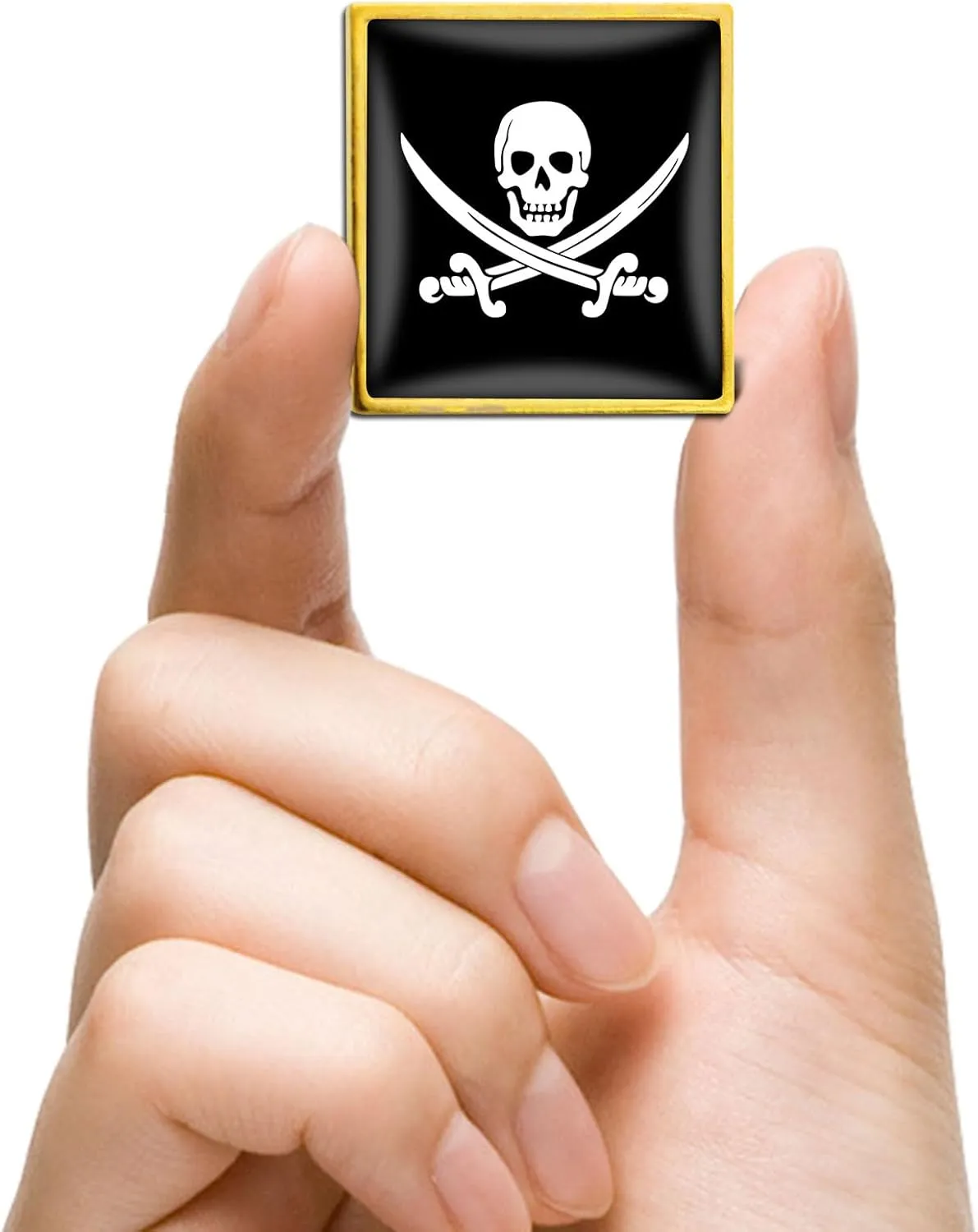 6/12/50/100Pcs Pirate Flag Lapel Pins Bulk - Metal Jolly Roger Brooch Badge Souvenir for Men Women Clothes Bags Hats