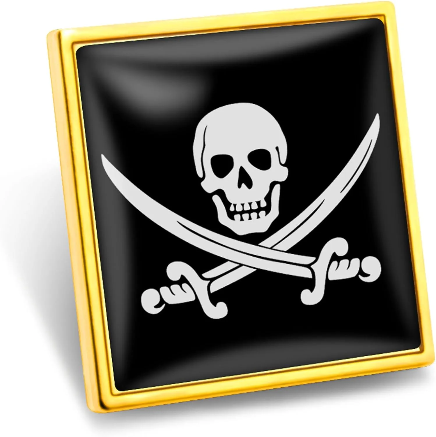6/12/50/100Pcs Pirate Flag Lapel Pins Bulk - Metal Jolly Roger Brooch Badge Souvenir for Men Women Clothes Bags Hats