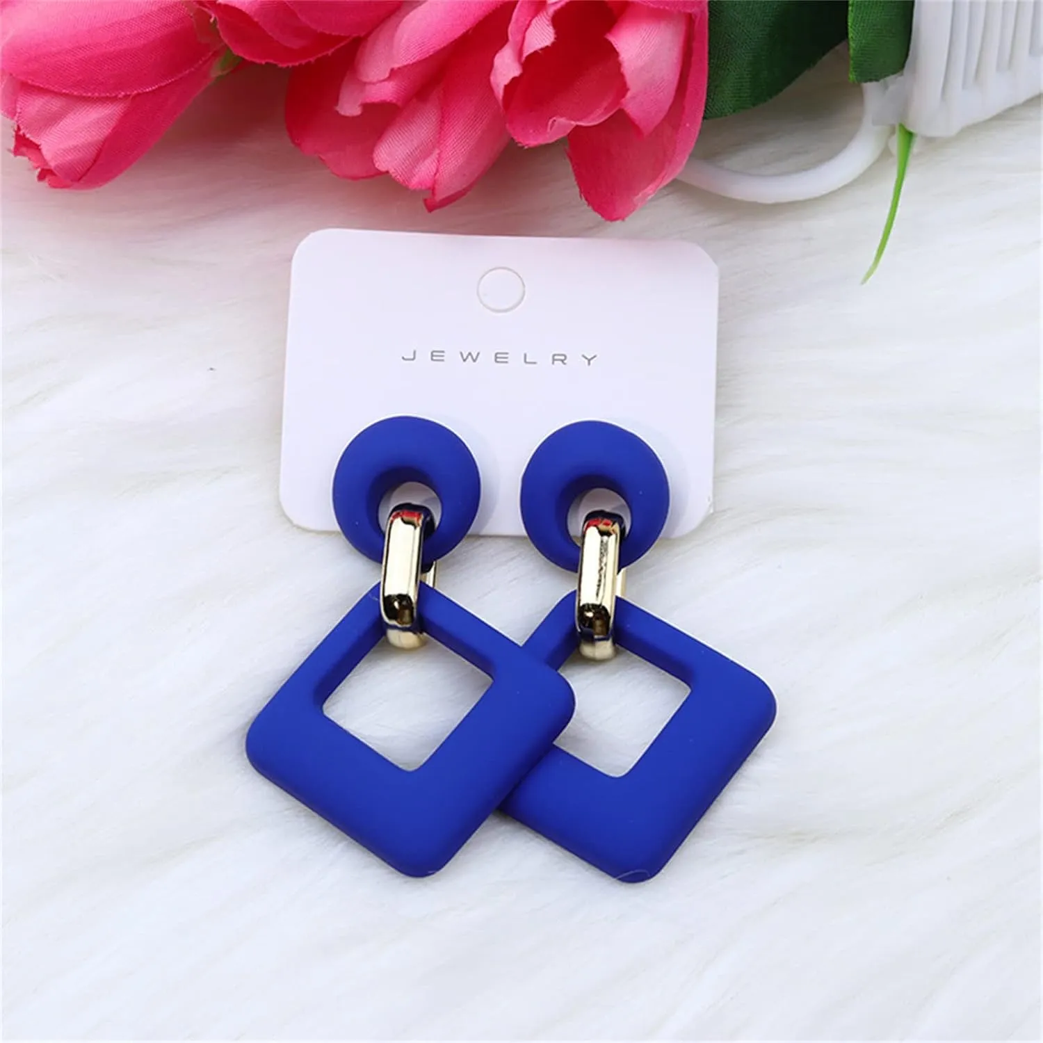 80s Retro Neon Earrings Fashion Bohemian Acrylic Rectangle Earrings Acrylic Square/Oval/Statement Drop Earrings for Women Candy Geometry Earrings Nightclub Statement Party Jewelry