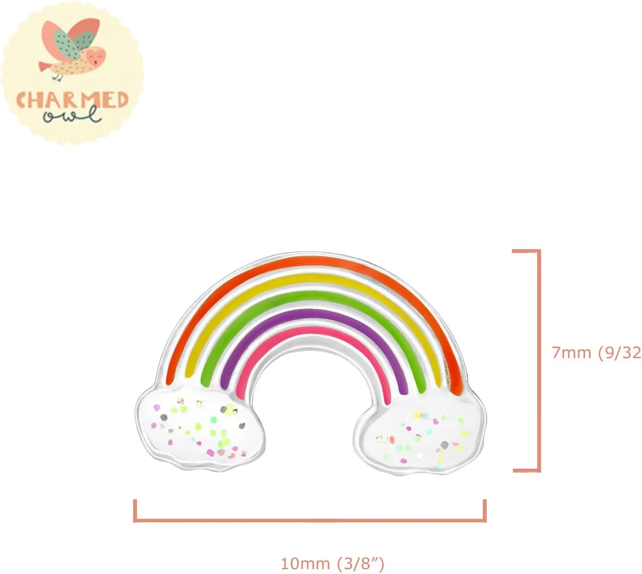 925 Sterling Silver Children's Rainbows and Unicorns Stud Earrings