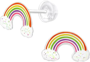 925 Sterling Silver Children's Rainbows and Unicorns Stud Earrings