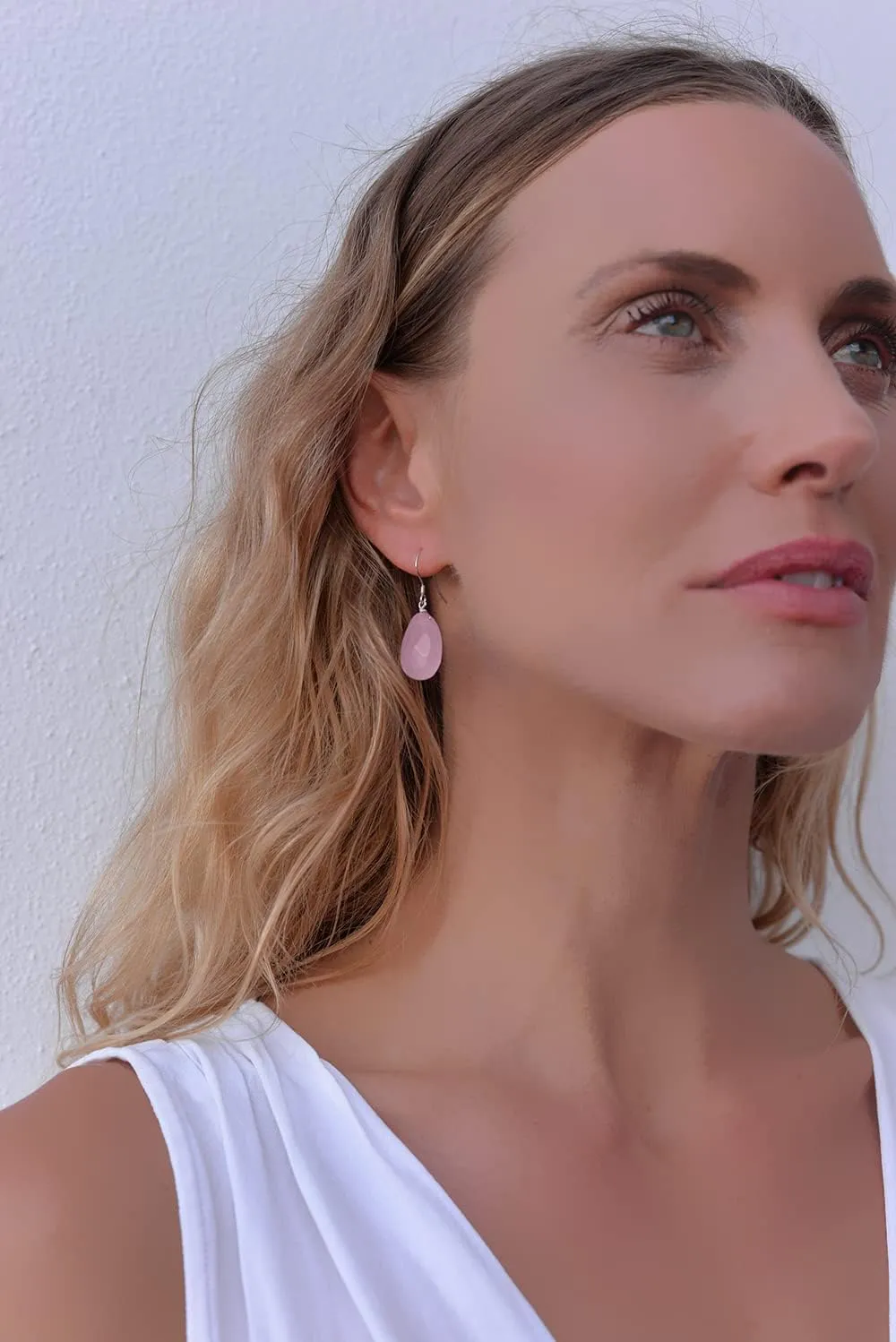 925 Sterling Silver Gemstone Earrings, Dangle Earring Jewelry, (Amethyst, Rose Quartz, Black Onyx, Moonstone, Labradorite)