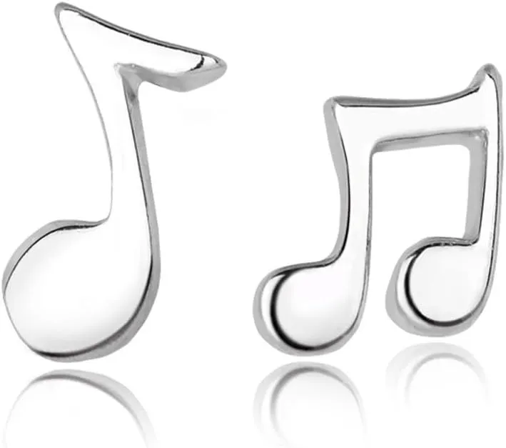 925 Sterling Silver Music Notes Earrings-Lady Love Melody Earrings (Allergy-Prevention) Jewelry for Women