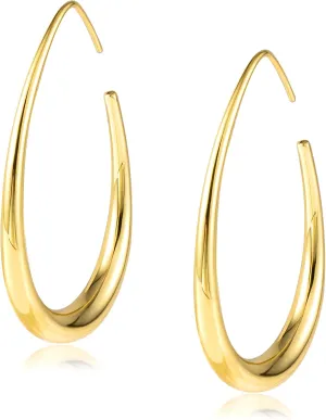 925 Sterling Silver Oval Hoop Earrings for Women Hypoallergenic Silver Large Hoop Earrings Lightweight Statement Teardrop Hoop Earrings Jewelry Gifts for Women Trendy