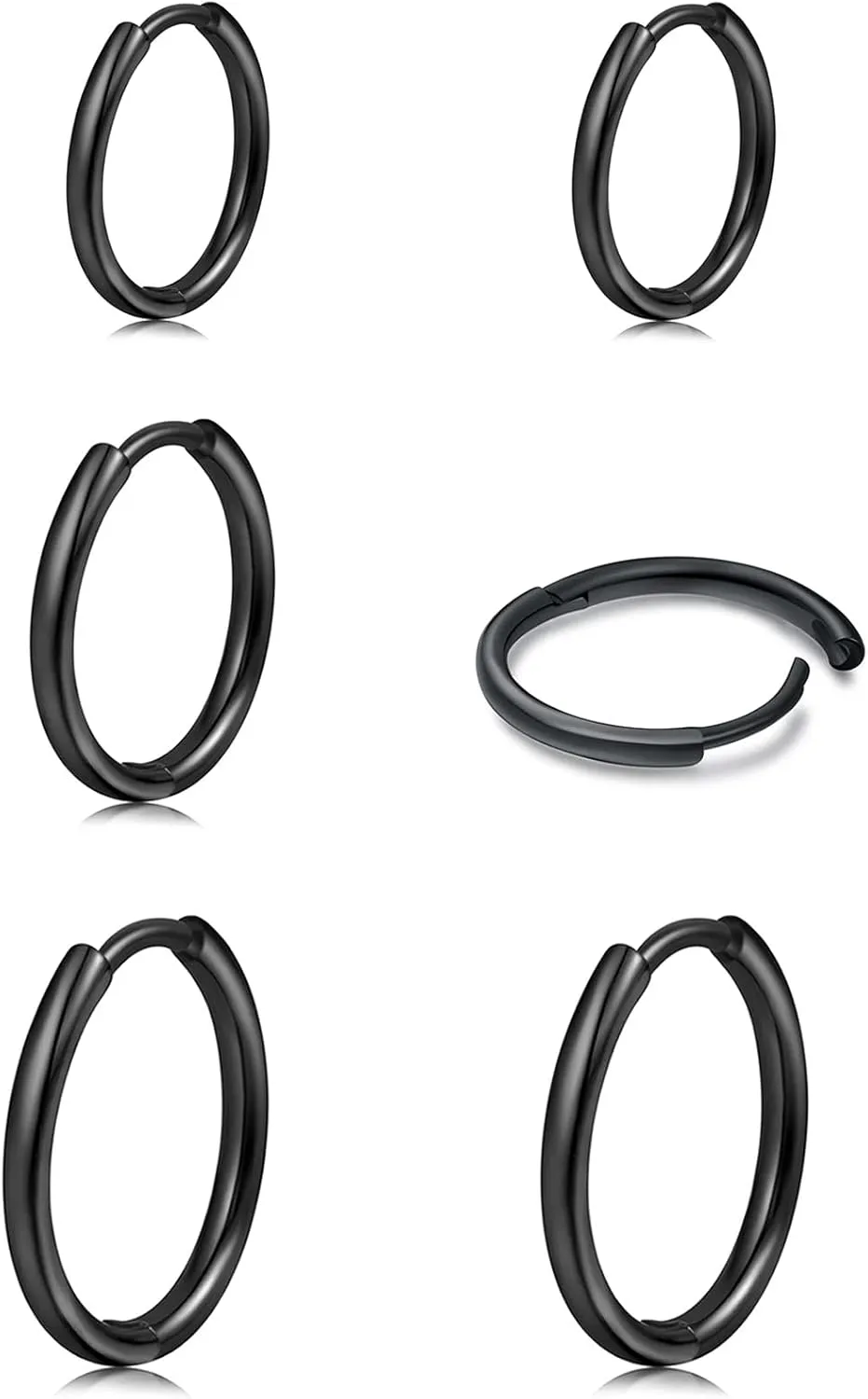 925 Sterling Silver Small Hoop Earrings Set - 14K White Gold Plated Silver Hoop Earrings | Tiny Endless Huggie Hoop Earring Cartilage Earrings for Women