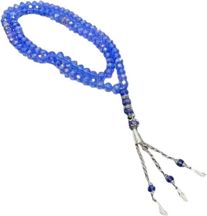 99 Crystal Prayer Beads Bracelets Unisex Women Men On Hand Muslim Prayer Beaded Tassels Pendant Rosary Jewelry Gift with for You Blue