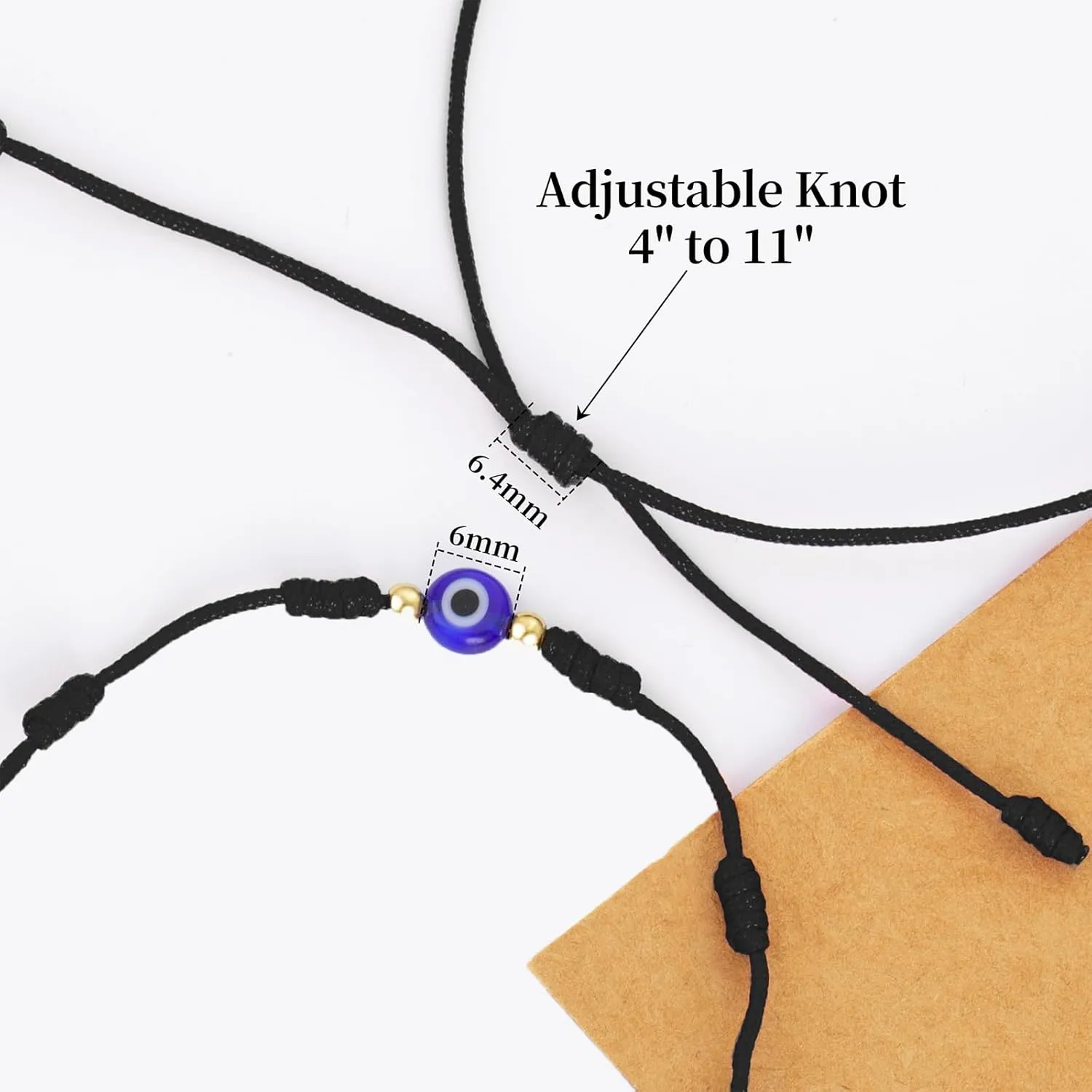 9pcs Evil Eye 7 Knot Lucky Bracelets, Rakhi for Brother and Bhabhi Adjustable Red String Amulet for Women Men with Gold Bead, Protection Jewelry Hand Bracelet