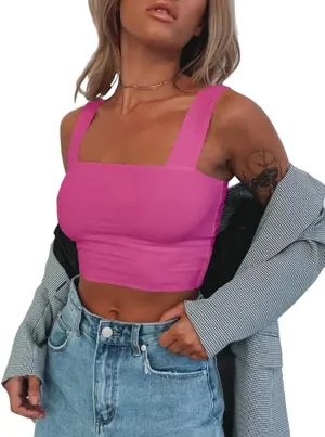 Abardsion Women's Sexy Sleeveless Skinny Basic Strappy Crop Tank Tops 2024