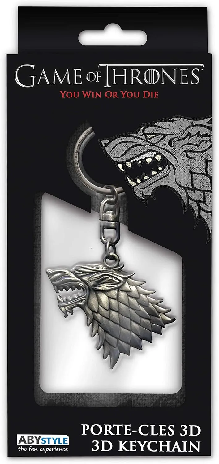 ABYstyle Game of Thrones Stark Metal Keychain Measures 4.5 x 5.5 cm Fantasy Novels Accessories Merch Gift