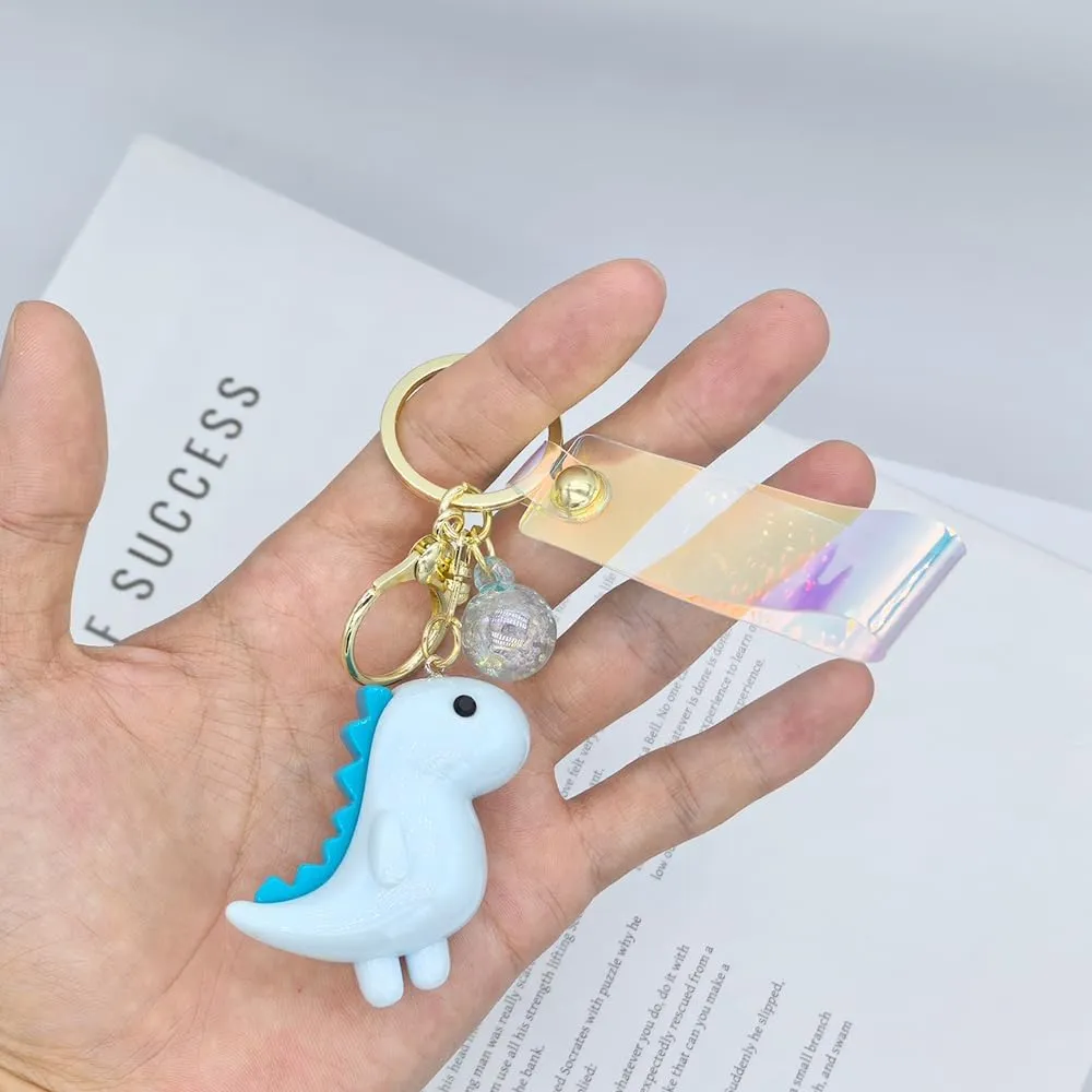Acrylic Cute Dinosaur Car Key Chain Ring Charm Dino Keychain Pendant For Bags Backpack Purse Accessories