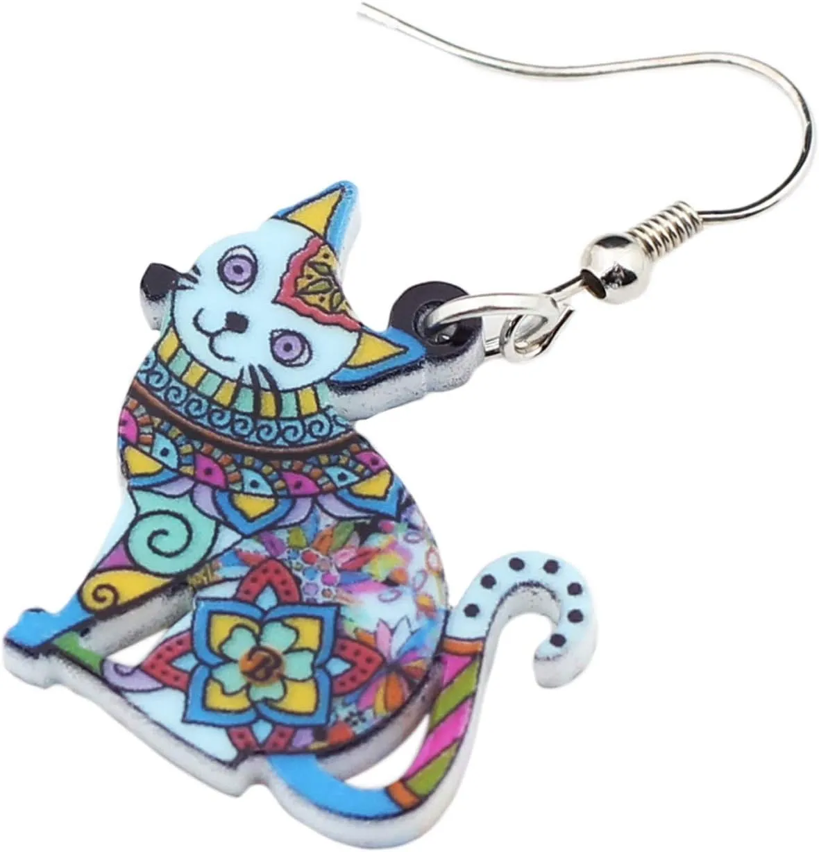 Acrylic Drop Dangle Cat Earrings Pets Novelty Funny Gift For Women By The Bonsny