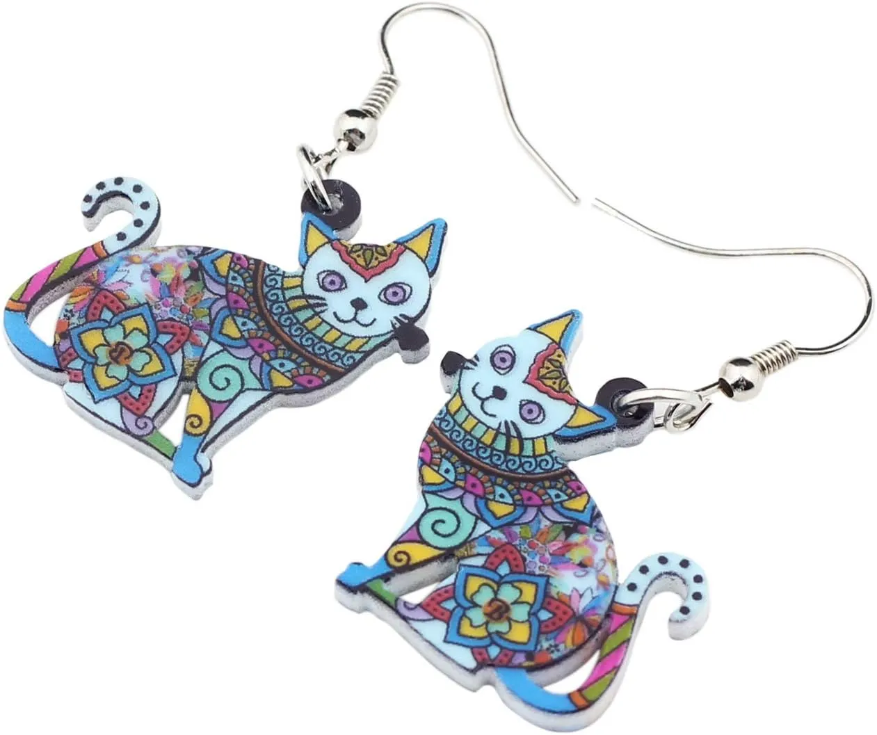 Acrylic Drop Dangle Cat Earrings Pets Novelty Funny Gift For Women By The Bonsny