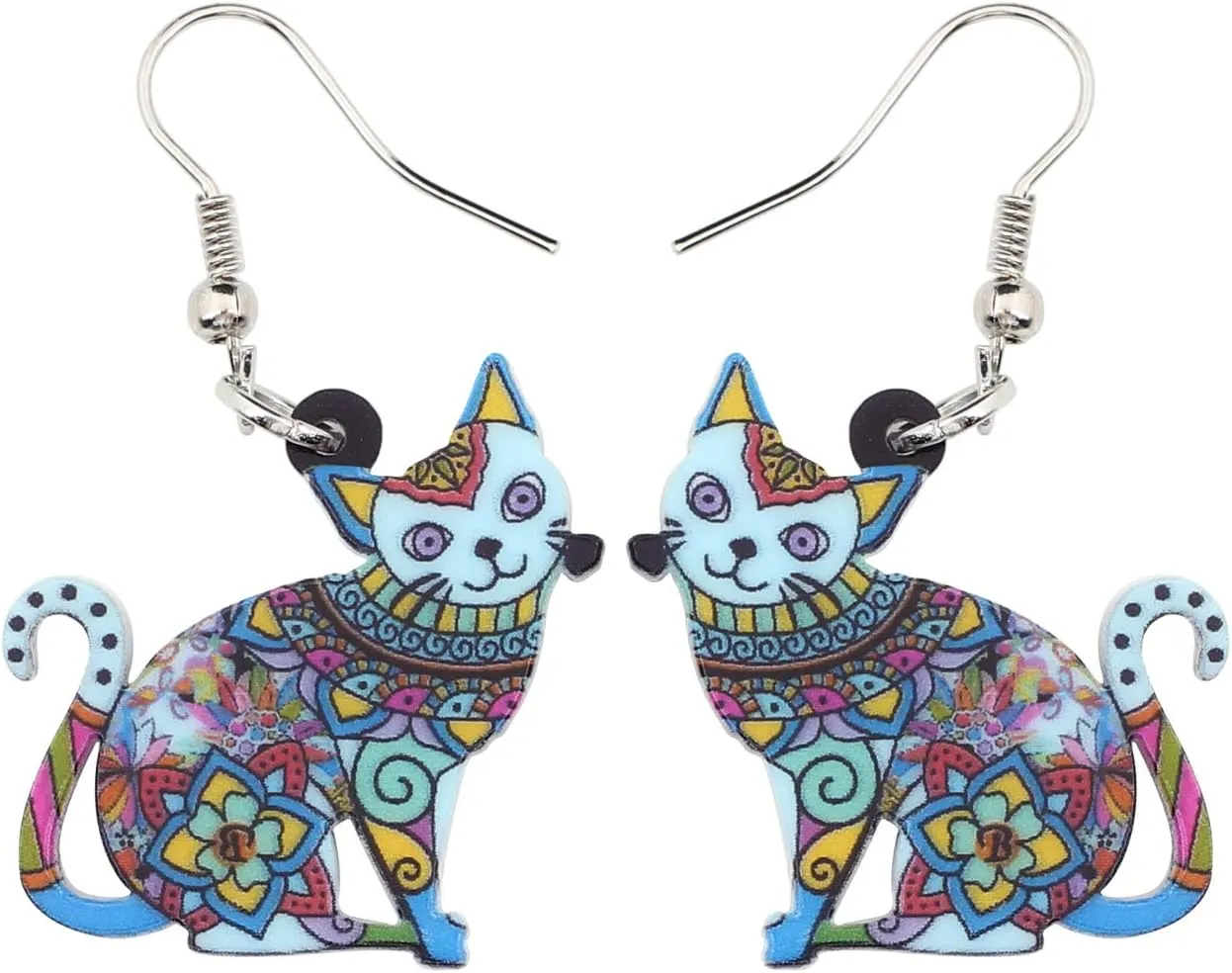 Acrylic Drop Dangle Cat Earrings Pets Novelty Funny Gift For Women By The Bonsny
