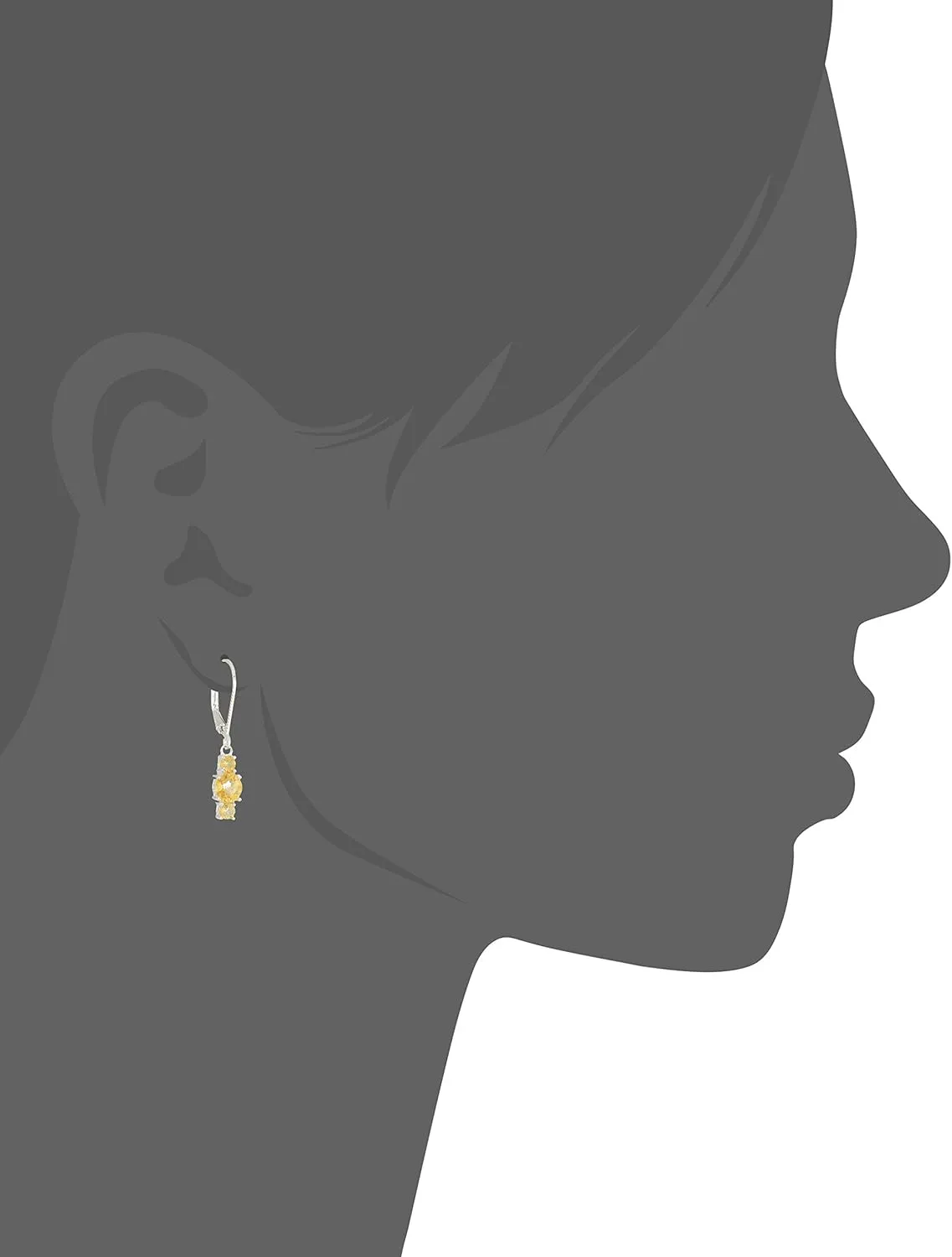 Amazon Essentials Sterling Silver Genuine and Created Gemstone Three Stone Birthstone Leverback Dangle Earrings (previously Amazon Collection)