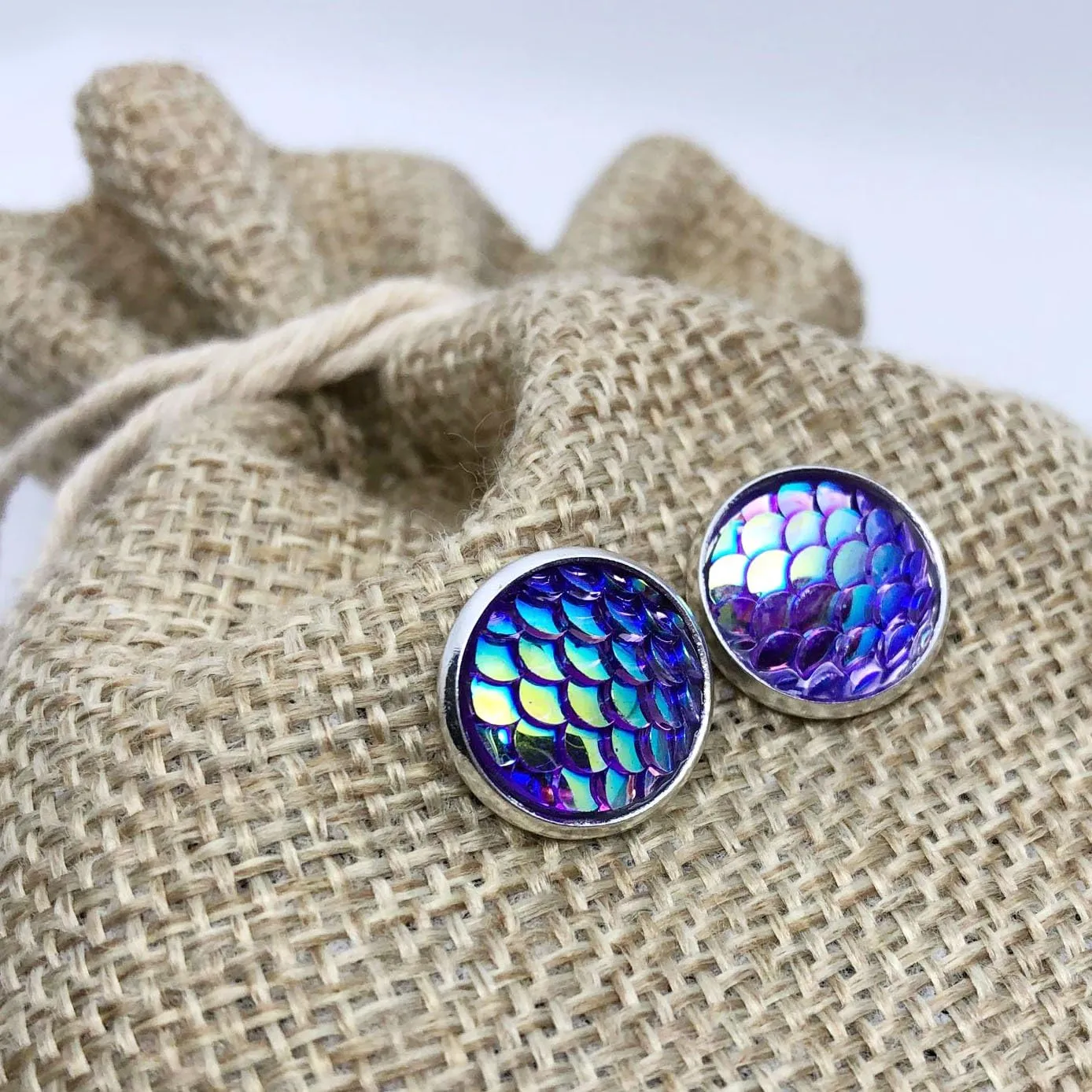 AMOR SPES Color Change Ocean Princess Style Mermaid Sea maid Sea maiden Stud Earrings for Women Girl Gift
