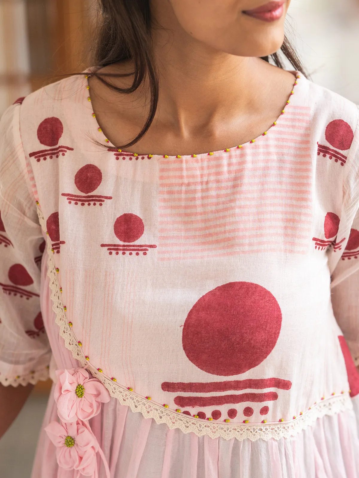 Angrakha Patterned Dress
