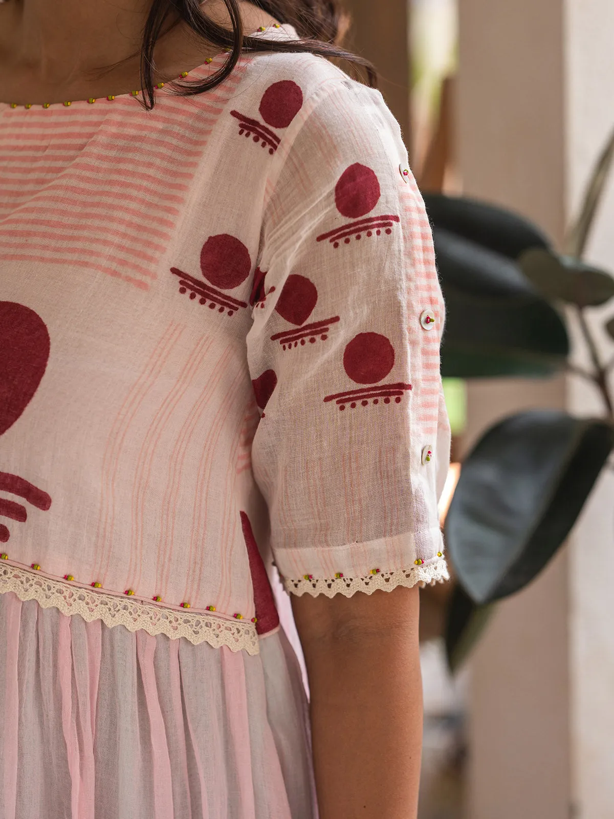 Angrakha Patterned Dress
