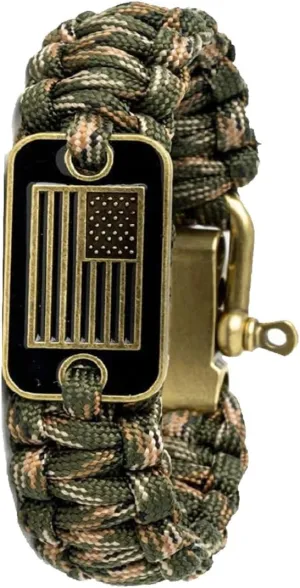 Army Bracelet for Men USA Flag Sign with Multifunctional Military KnifeMilitary Gifts for Army/Veteran