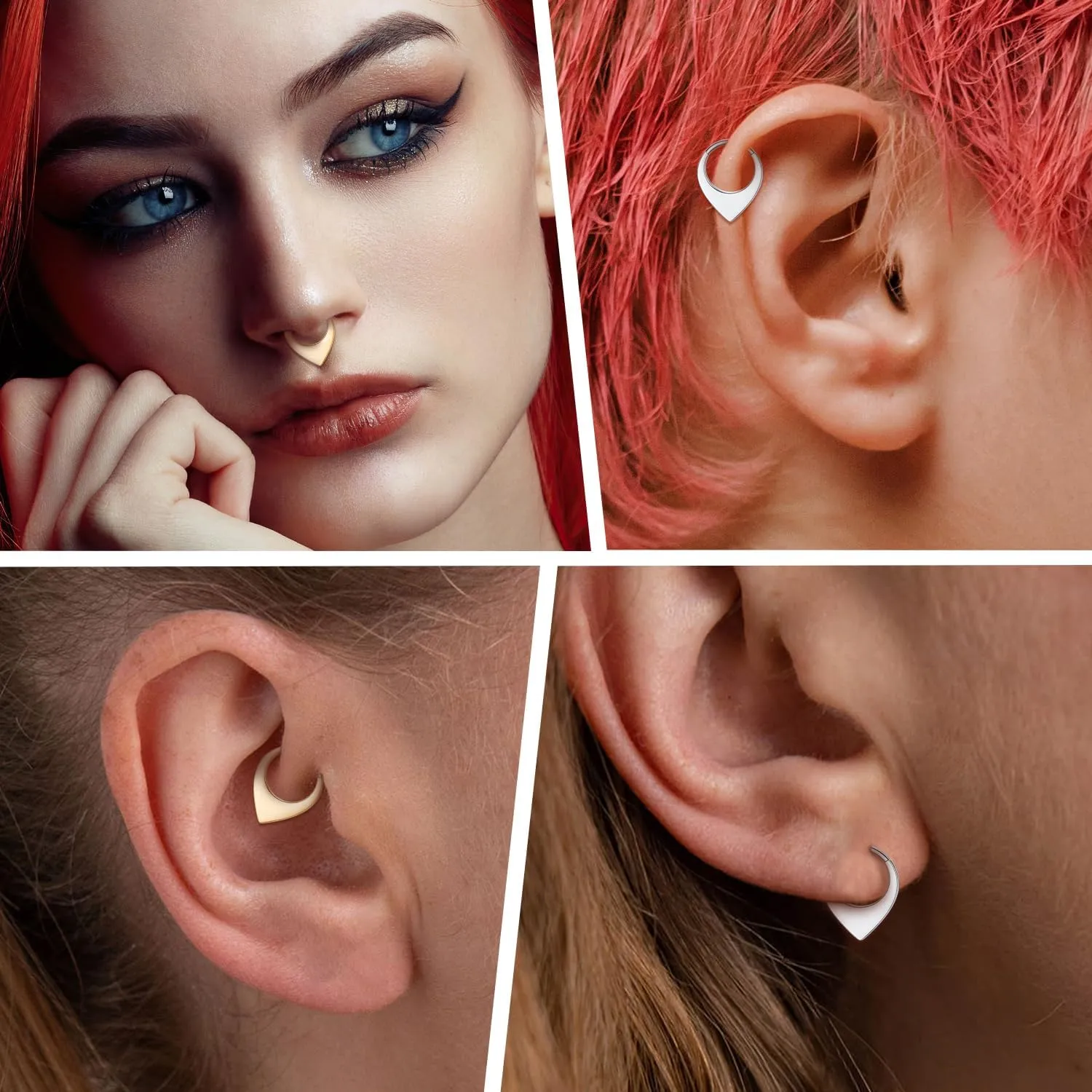 AROWRO Septum Jewelry 16G 316L Surgical Steel Septum Ring Nose Rings Hoops for Men Women Septum Piercing Jewelry Daith Earring Cartilage Tragus Rook Ear Lobe Piercing Jewerly